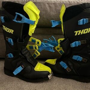 Thor Black and Neon Yellow Riding Boots